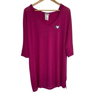 Disney Cruise Line Magenta V-Neck Hooded Swim Coverup Size XL/XXL